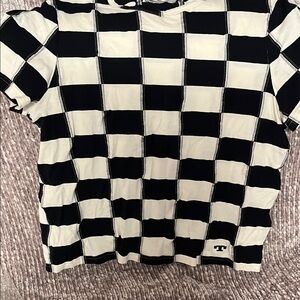 Tory Burch Monochrome Checkered Top